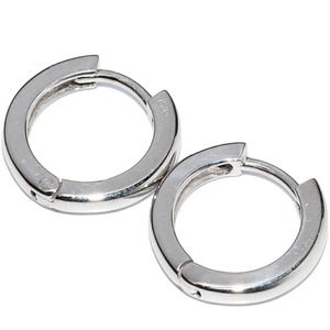 LuxUness K18WG Hoop Earrings Metal Earrings